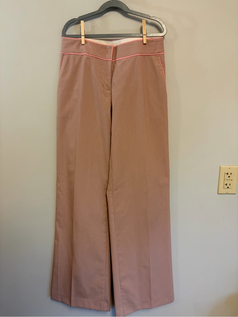 Express Pink Pinstripe Wide-Leg Pants